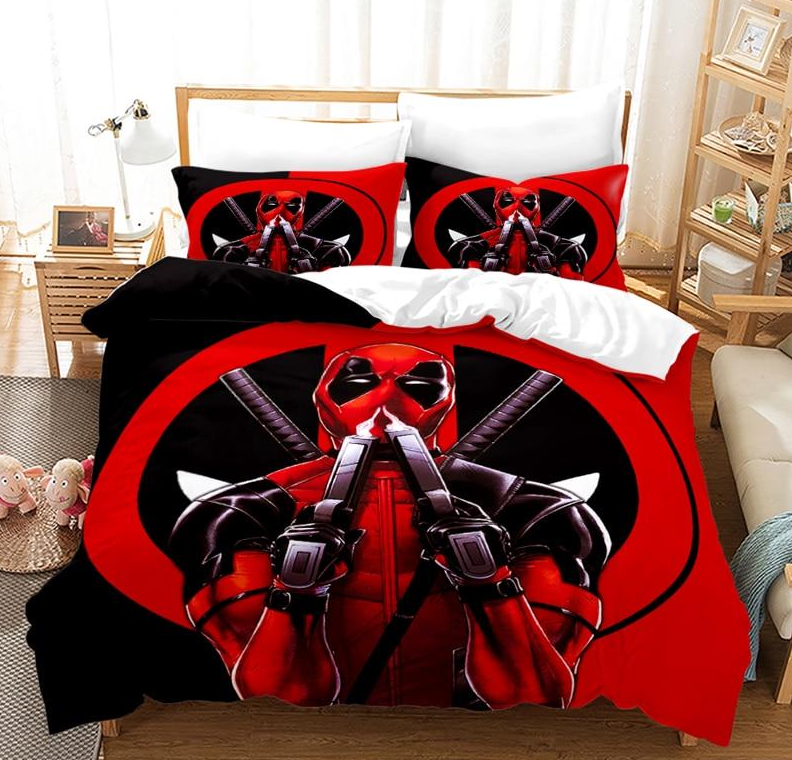Copripiumino Deadpool Nero E Rosso