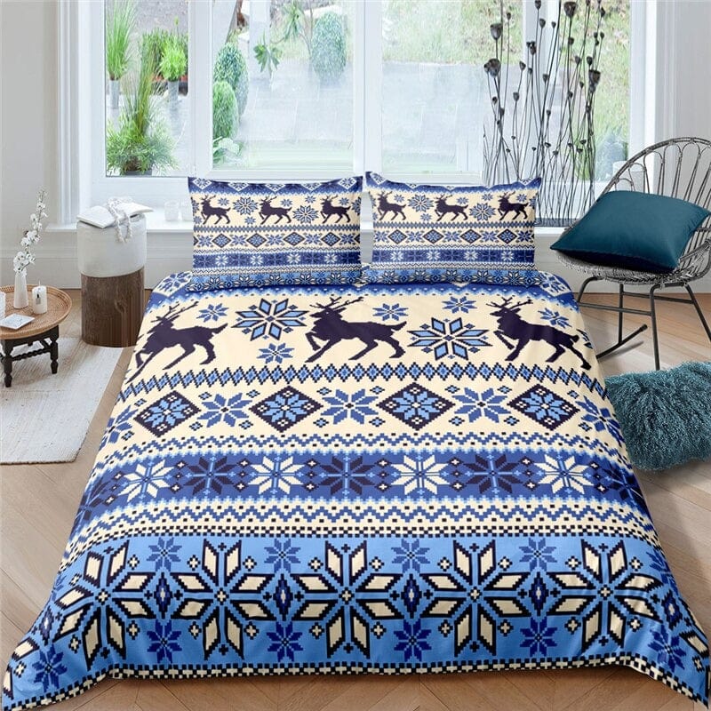 Copripiumino Chalet Blu E Beige