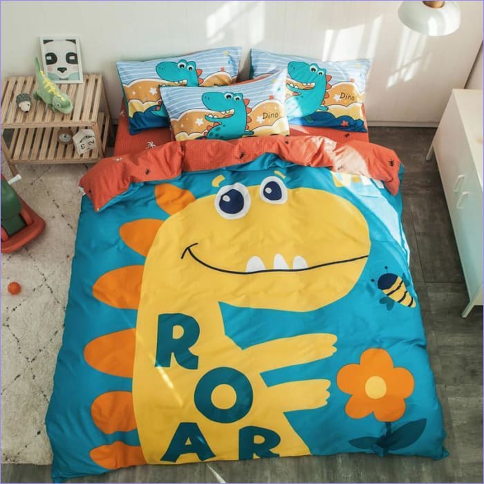 Copripiumino Con Dinosauro Giallo Ruggito