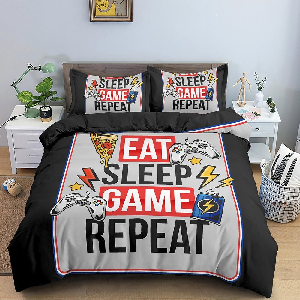 Copripiumino Gamer Eat Sleep Game Repeat
