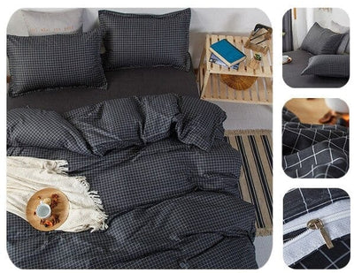 Copripiumino Grafico Nero Grigio