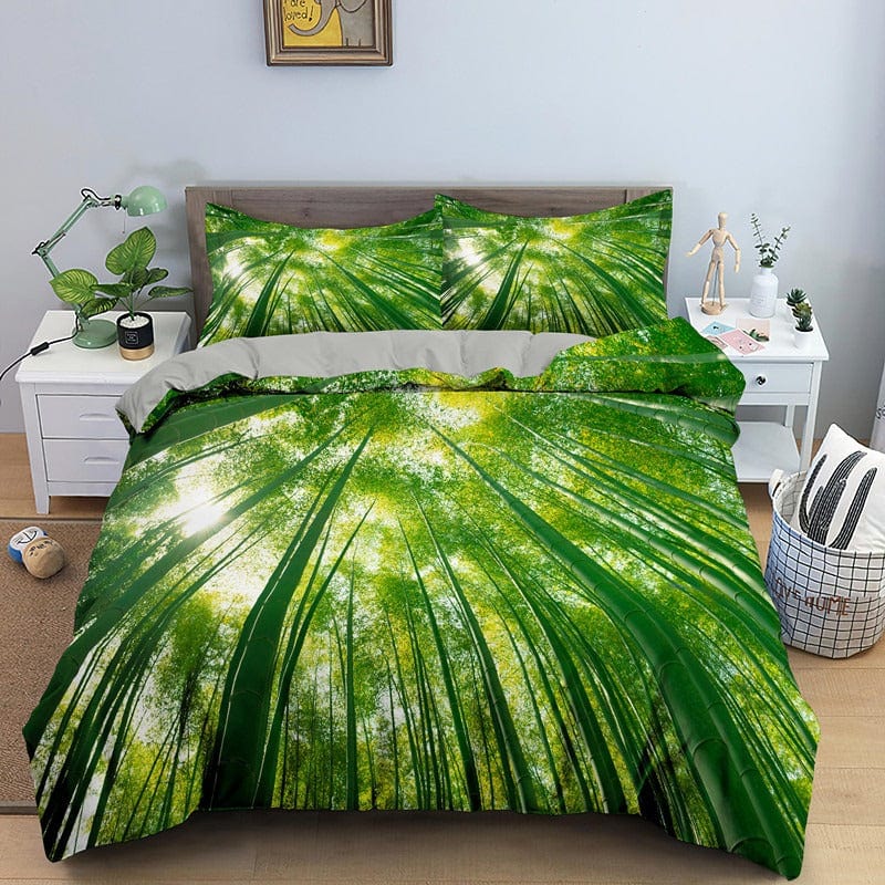 Copripiumino Con Motivo Bambù Verde