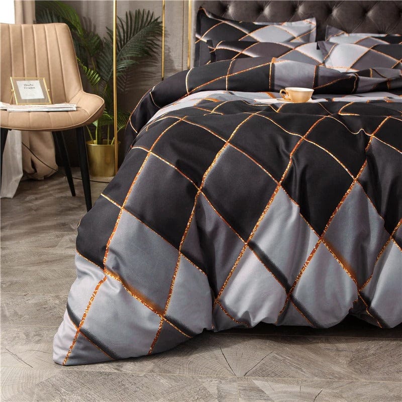 Copripiumino Nero E Argento