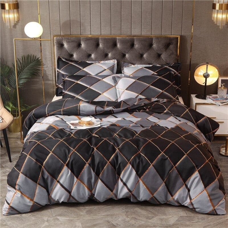 Copripiumino Nero E Argento