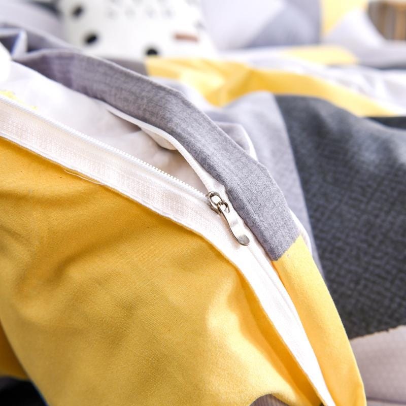 Copripiumino Scandinavo Giallo E Grigio