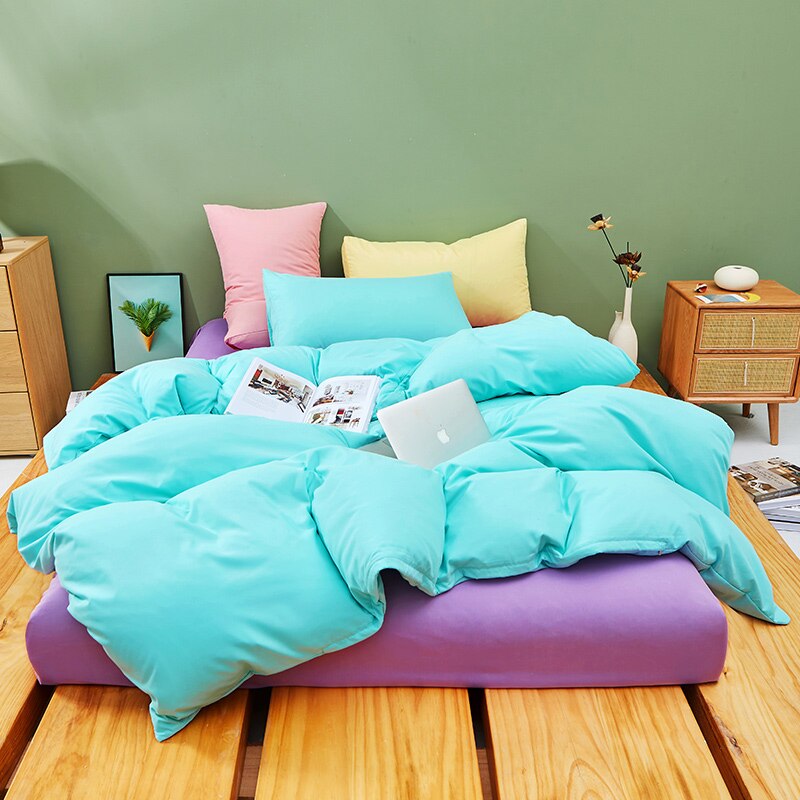 Set Biancheria Da Letto Pastello Azzurro Cielo