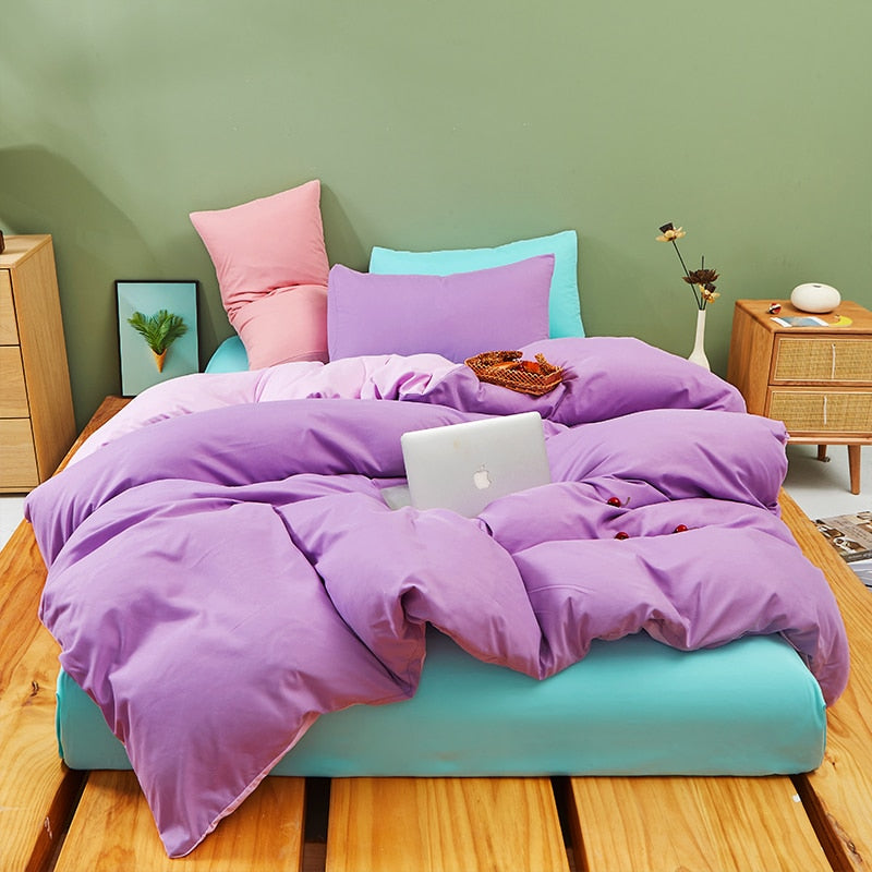 Set Biancheria Da Letto Pastello Viola E Malva