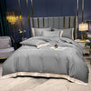 Set Biancheria Da Letto In 100% Cotone Grigio Scuro