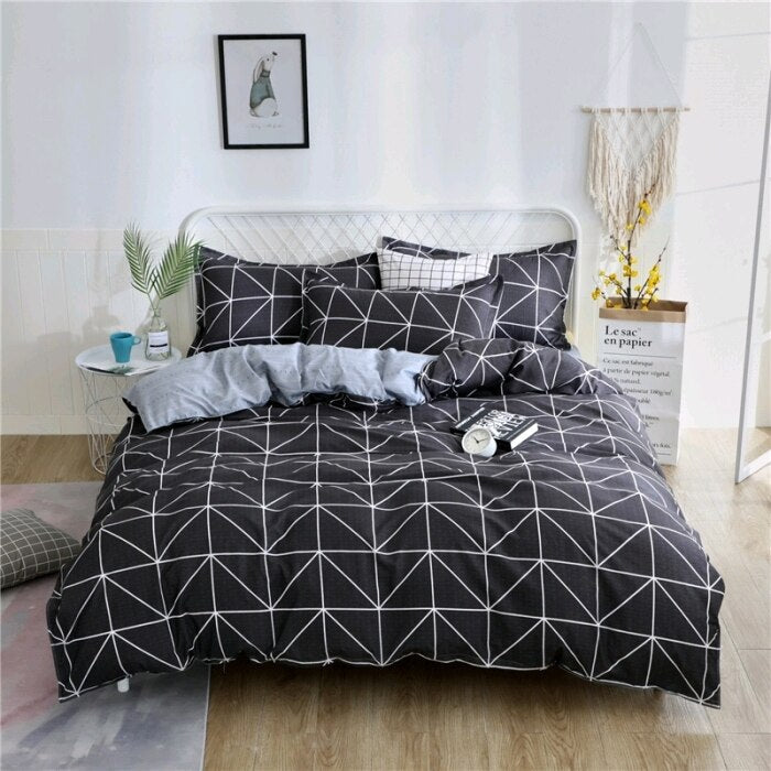 Set Biancheria Da Letto A Forme Geometriche Nere