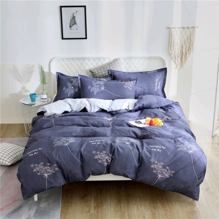 Set Biancheria Da Letto Scandinavo Blu Scuro
