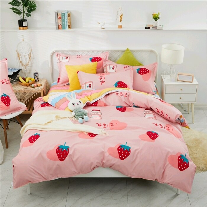 Set Biancheria Da Letto Scandinavo Alla Fragola