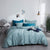 Completo Letto Tinta Unita 100% Cotone Blu Turchese