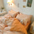 Set Biancheria Da Letto Scozzese Arancione E Bianco