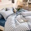 Mini Set Di Biancheria Da Letto A Quadri Bianchi E Blu