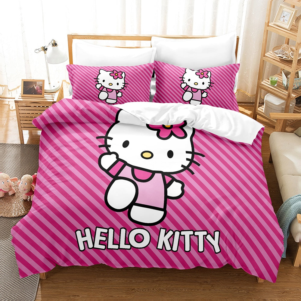 Copripiumino A Righe Hello Kitty