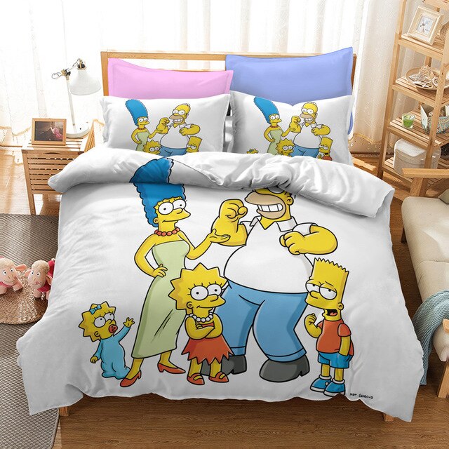 Copripiumino Bianco La Famiglia Simpson