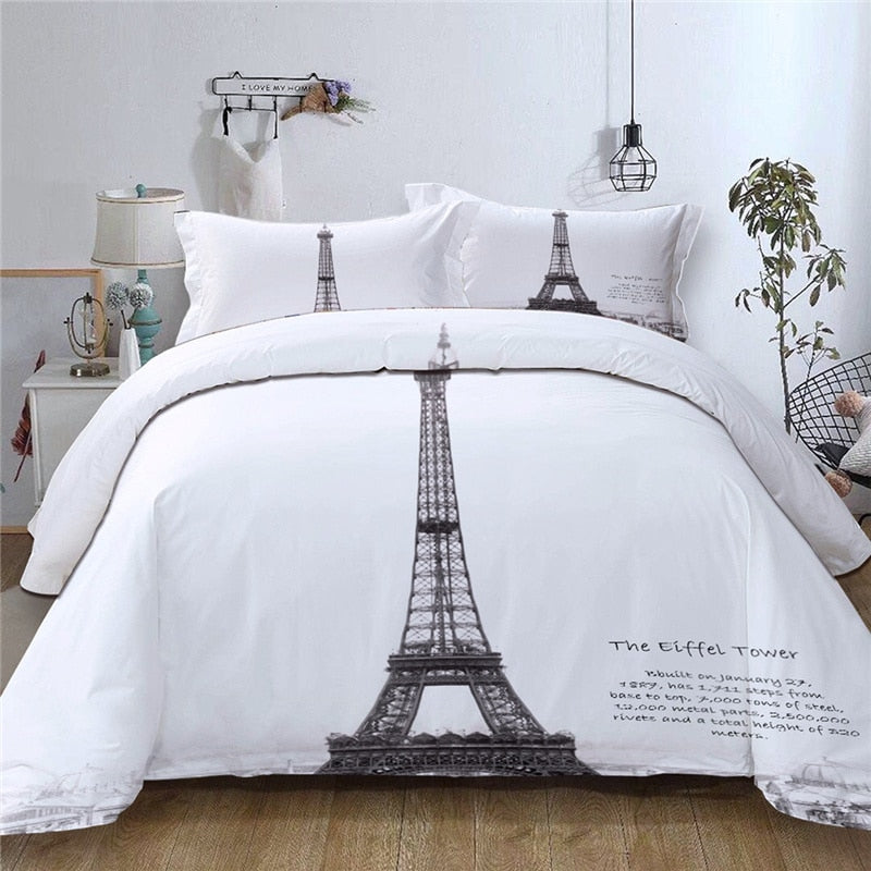 Copripiumino Bianco Torre Eiffel