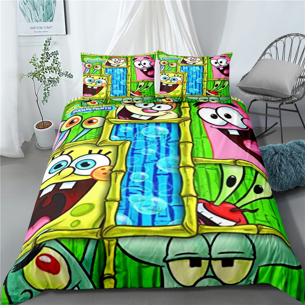Copripiumino Spongebob Squarepants Krabs, Carlo, Patrick E Sandy