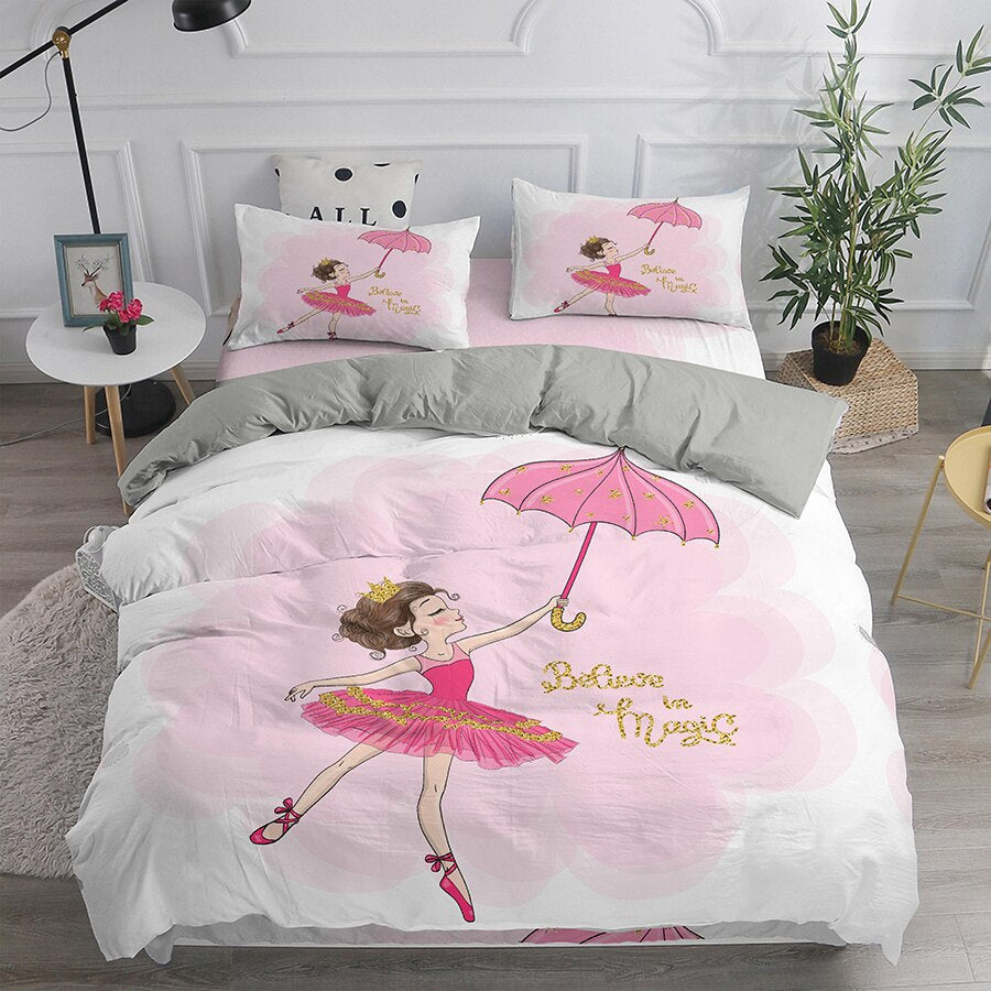 Copripiumino Ballerino Con Tutù Rosa E Oro
