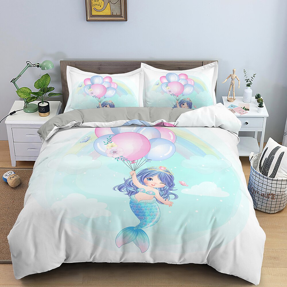 Copripiumino Sirena Volante Con Palloncini