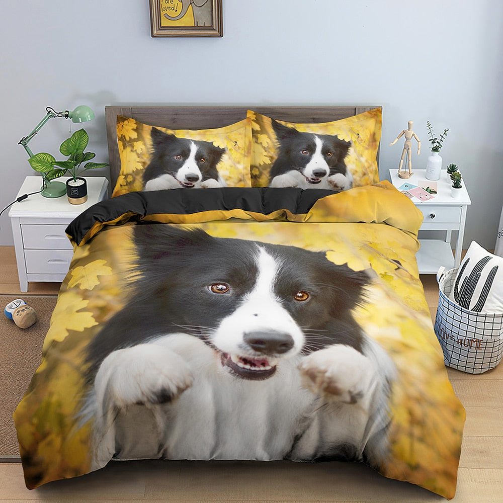 Copripiumino Giallo Border Collie