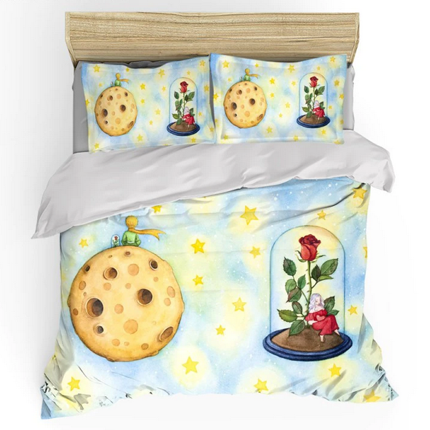 Copripiumino Il Piccolo Principe Pianeta E Rosa