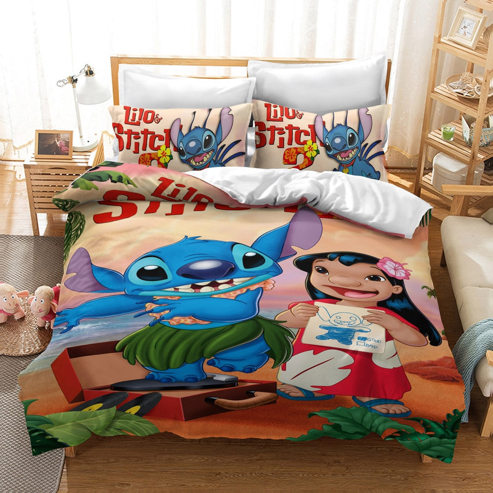 Set Lenzuola Bambini Lilo & Stitch | Copripiumino Reversibile 140x200 Cm | Cotone Viola - Foto 5