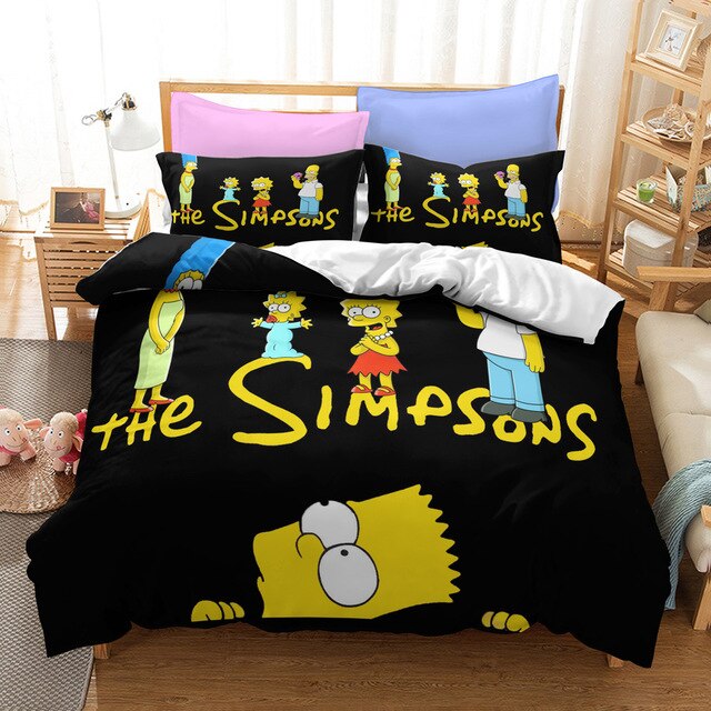 Copripiumino Nero Famiglia I Simpson