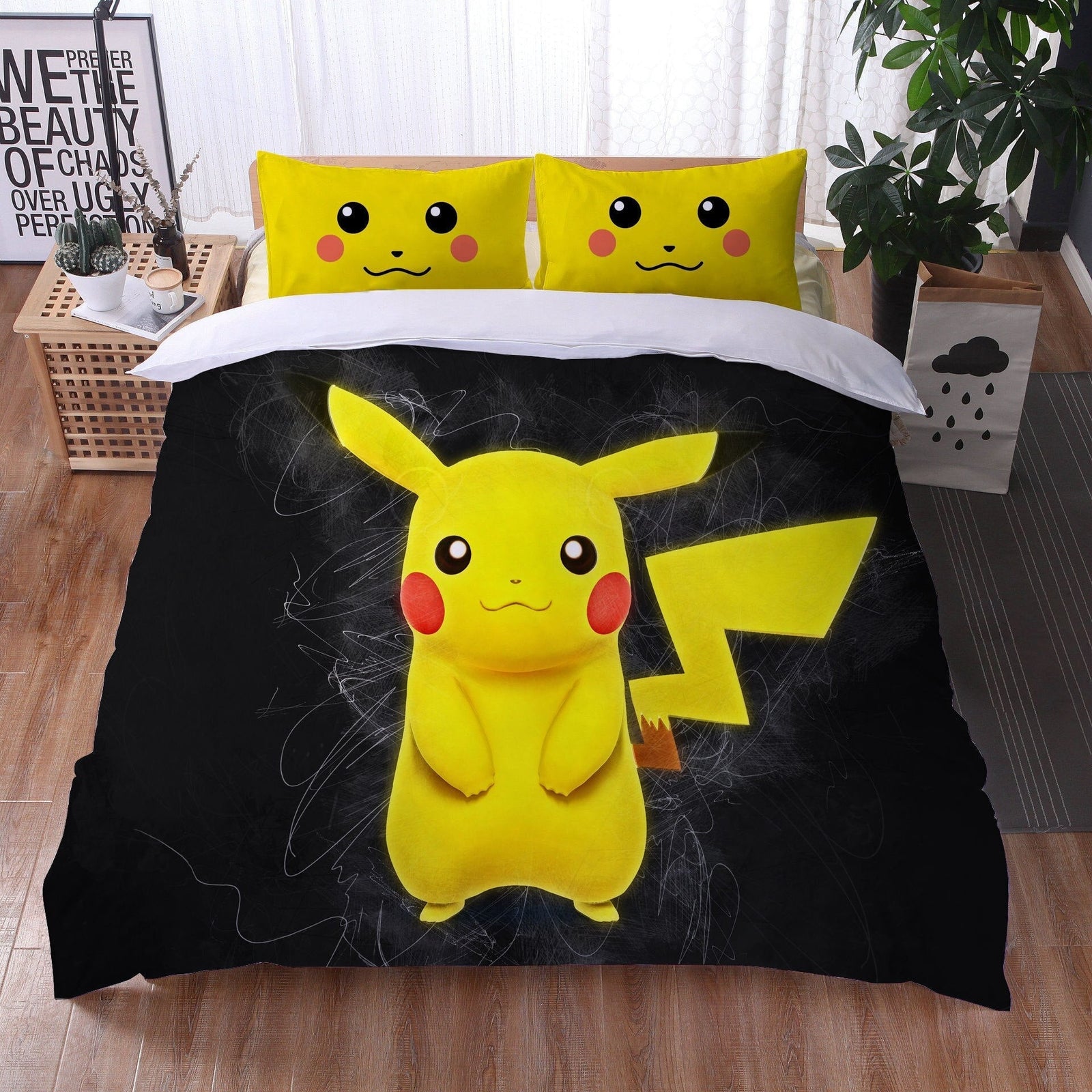 Copripiumino Nero Pokémon Pikachu