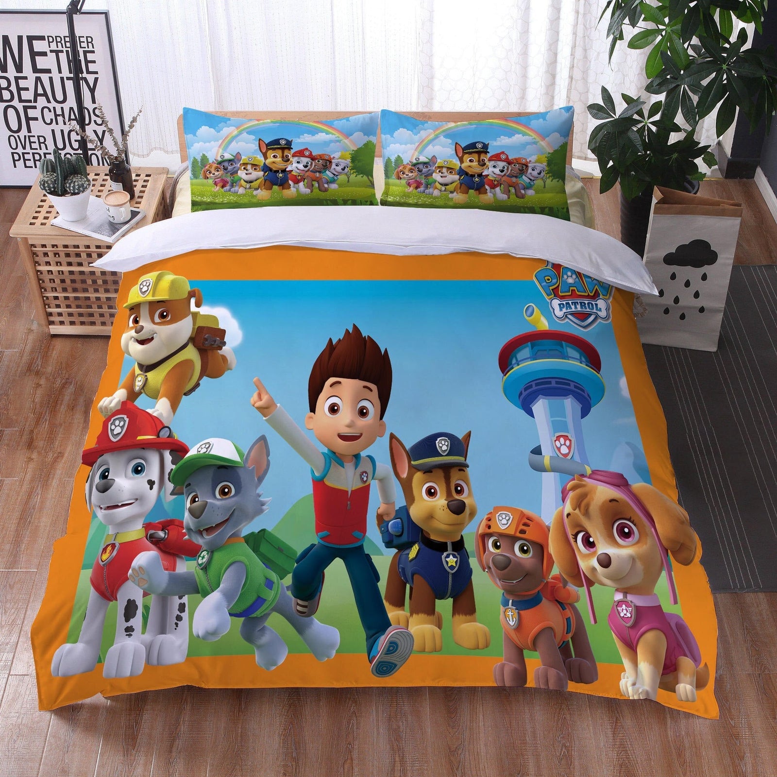 Copripiumino Paw Patrol Arancione E Bianco