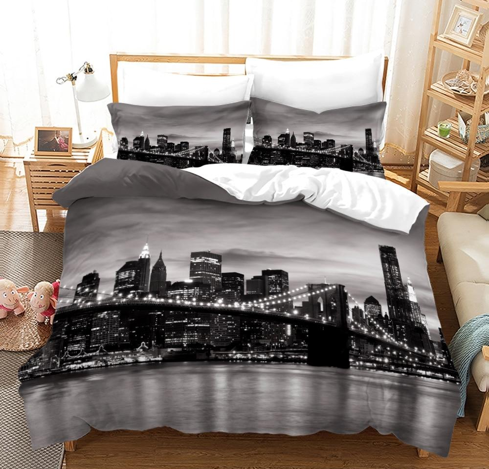 Copripiumino In Bianco E Nero Del Ponte Di Brooklyn