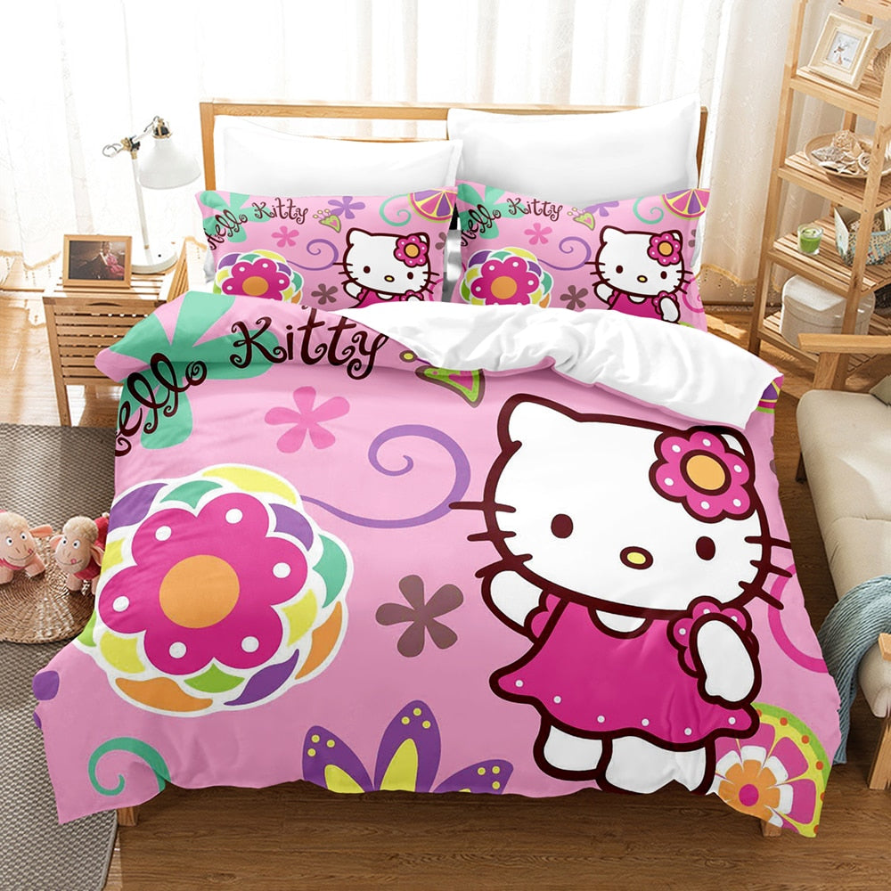 Copripiumino Fiori Rosa Hello Kitty