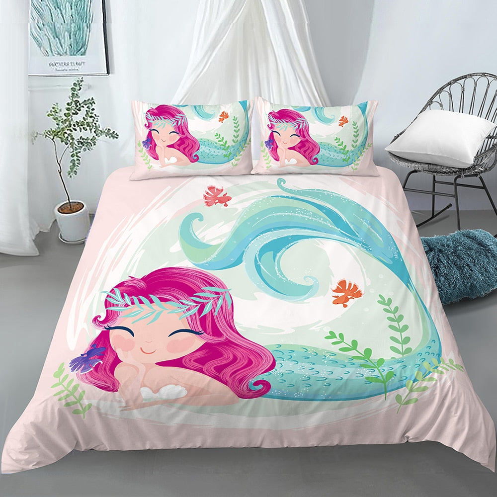 Copripiumino Sirena Sdraiato Sotto L'oceano