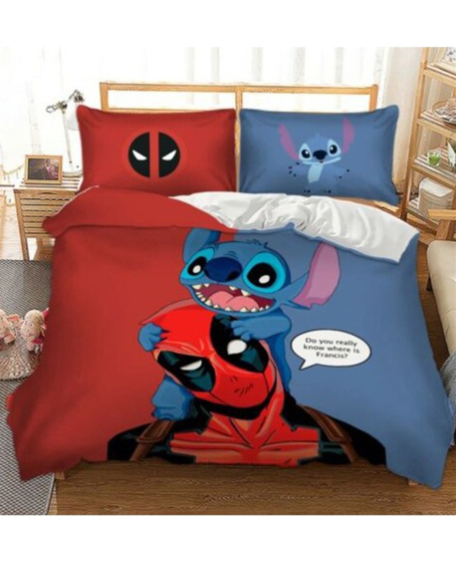 Copripiumino Stitch E Deadpool