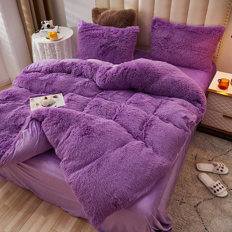 Copripiumino Viola Peluche