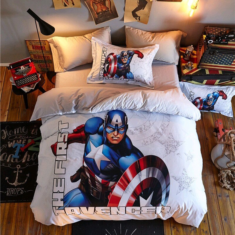 Copripiumino Marvel Captain America Bianco 100% Cotone