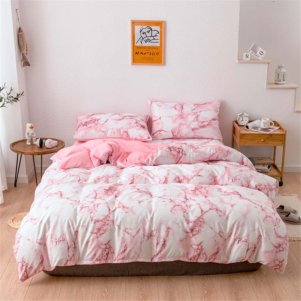 Copripiumino Bianco E Rosa