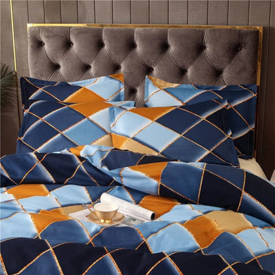 Copripiumino Blu Navy E Giallo