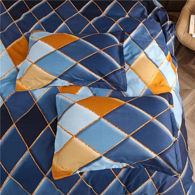 Copripiumino Blu Navy E Giallo