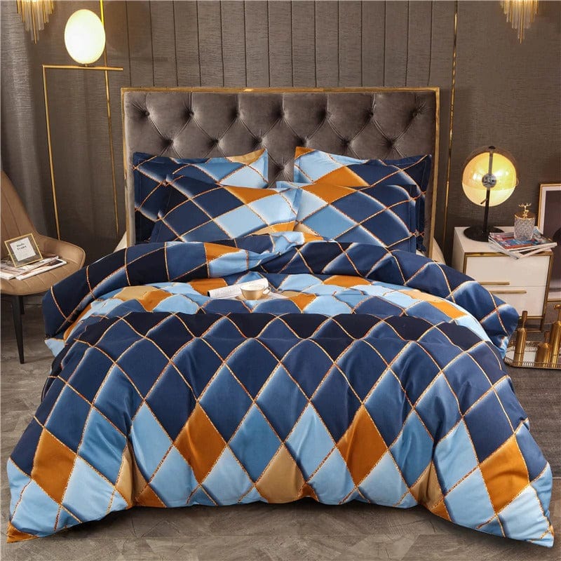 Copripiumino Blu Navy E Giallo