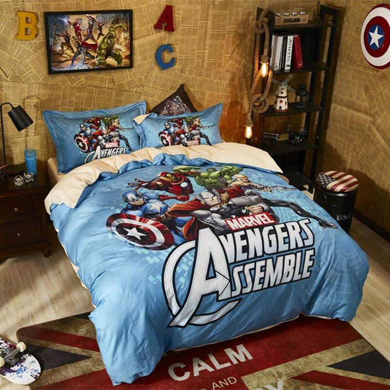 Copripiumino Blu Marvel Avengers 100% Cotone