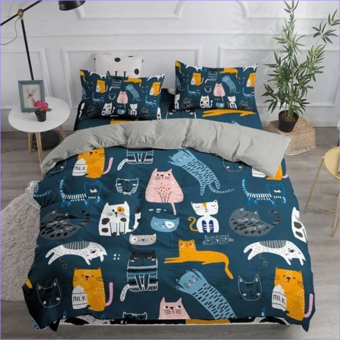 Copripiumino Con Gatti Colorati