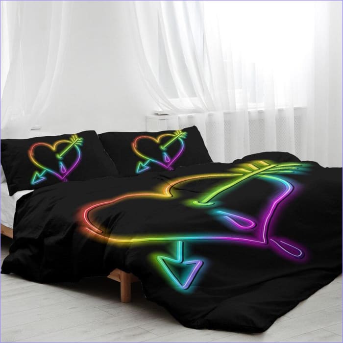 Copripiumino Cuore Multicolore Neon