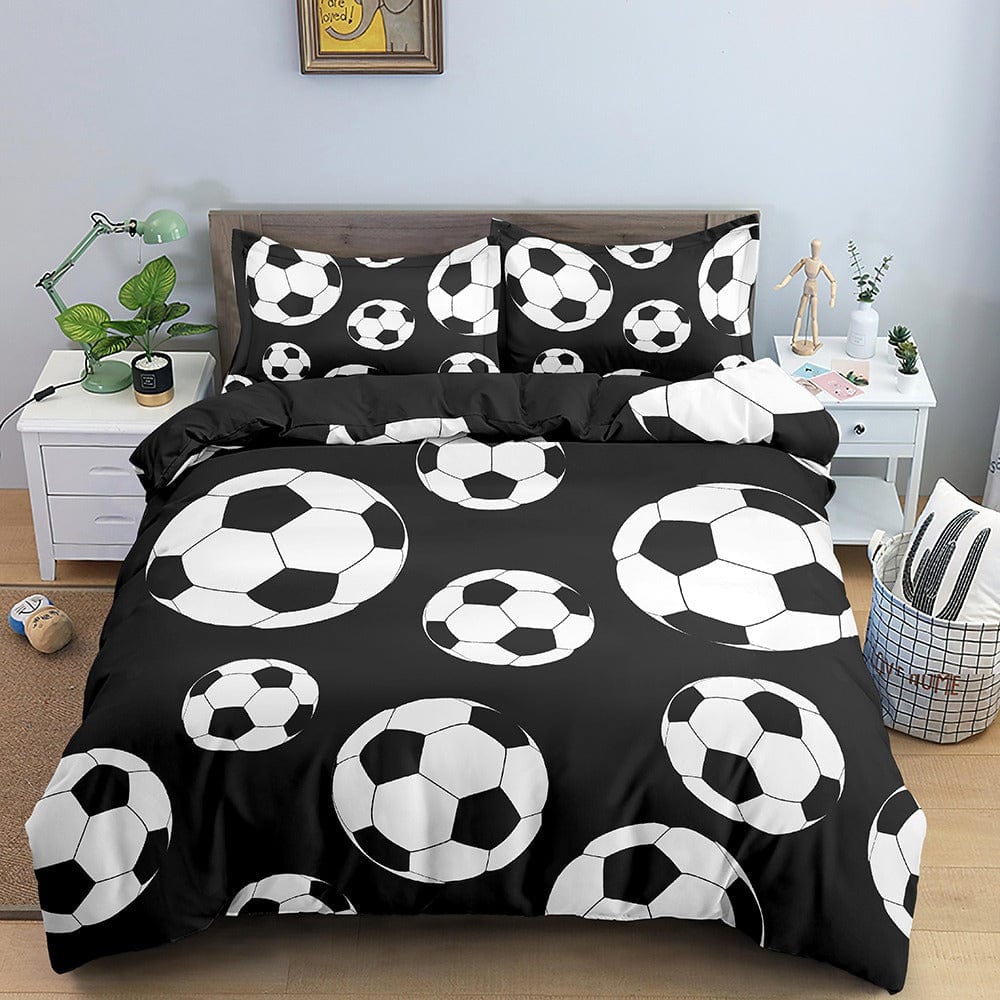 Copripiumino Per Bambini Da Calcio In Bianco E Nero