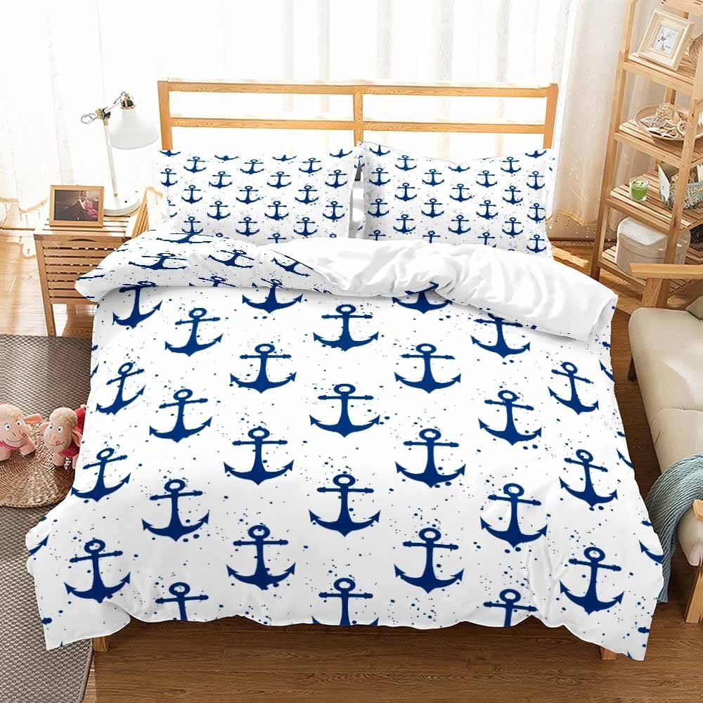Copripiumino Bambino Marinaio Bianco E Blu