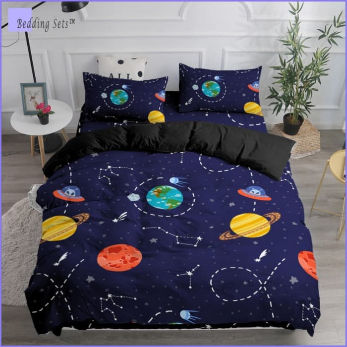 Copripiumino Space Galaxy Planets