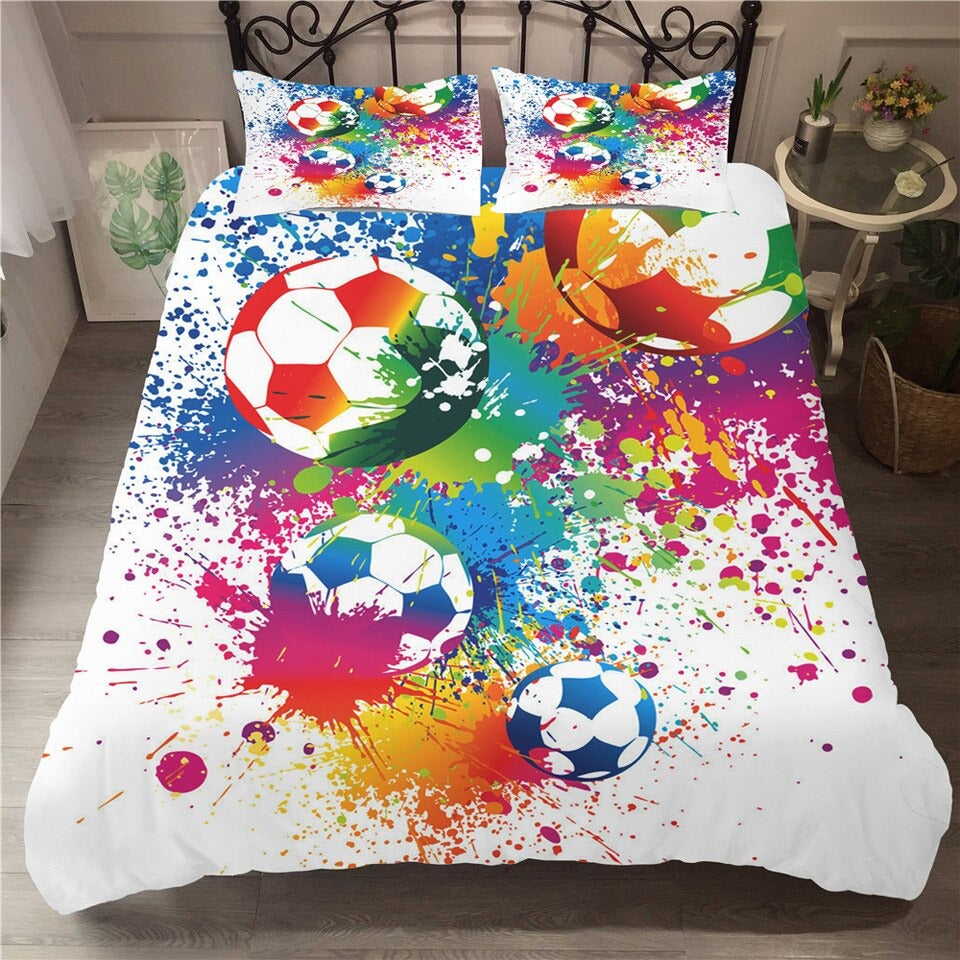 Copripiumino Football Graffiti Multicolore