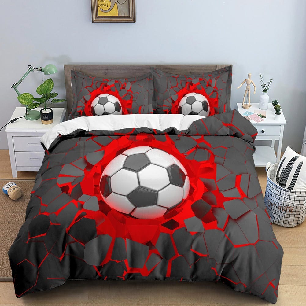 Copripiumino Calcio Rosso Lava