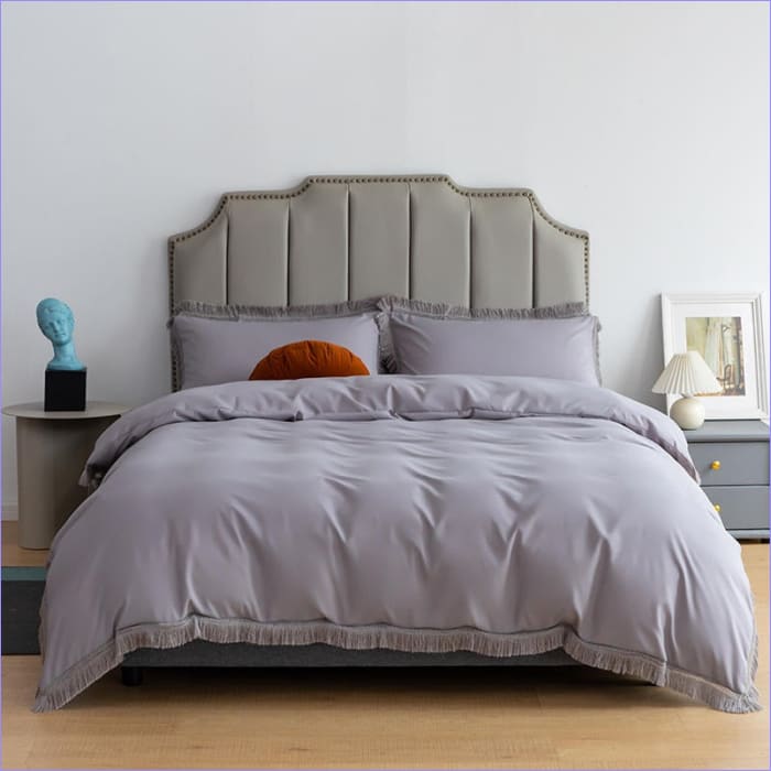 Copripiumino Tinta Unita Grigio Chiaro