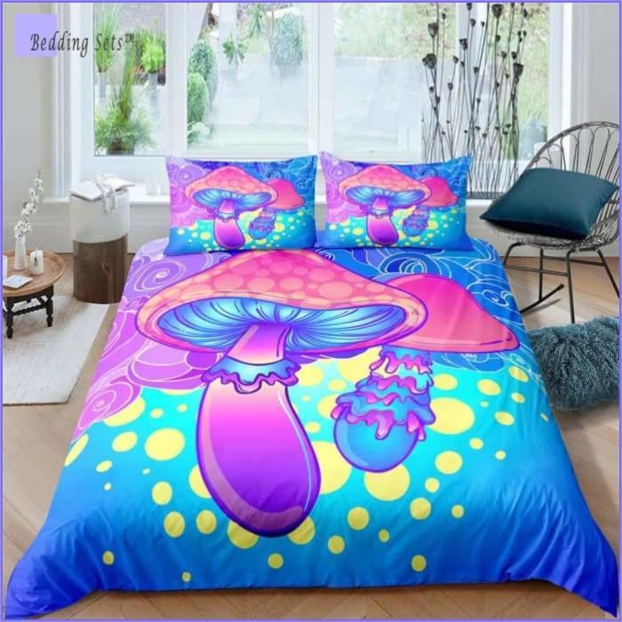 Copripiumino Hippie Con Funghi Rosa